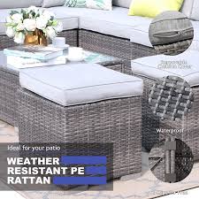 This piece matches the needs of people who want to add a bit of nature into their living spaces. Buy Patiorama 2 Pieces Assembled Outdoor Patio Ottoman Indoor Outdoor All Weather Grey Wicker Rattan Outdoor Footstool Footrest Seat With Light Grey Cushions No Assembly Required Online In Taiwan B086vgxpyx