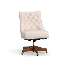 Width standard espresso wood task chair with swivel seat. Hayes Tufted Swivel Desk Chair Pottery Barn