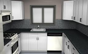 black and white kitchen interior