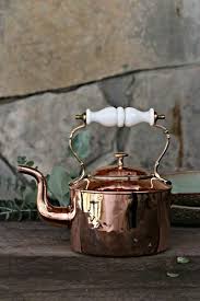 Porselen Kolu Bakir Cay Su Isiticisi C 1850 Vintage Copper Tea Kettle Copper Tea Kettle Vintage Copper
