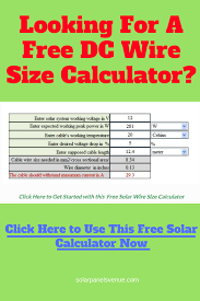 Free Solar Cable Size Calculator Solar Energy System Best