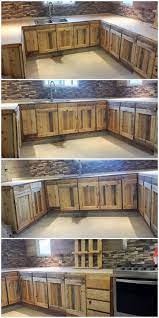 Pin By Suzie Gauthier On Cabine In 2021 Pallet Kitchen Cabinets Pallet Kitchen Diy Pallet Furniture