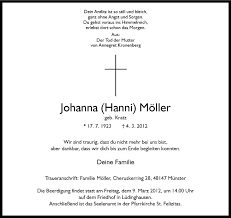 Johan was born on may 14 1841, in swellendam, overberg district municipality. Traueranzeigen Von Johanna Moller Www Trauer Ms