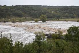 The Pedernales river and the...