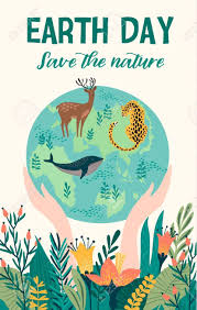 Earth Day With Animals Vector Template For Card Poster Banner Flyer Design E Animals Banner Card D Earth Day Drawing Earth Drawings Earth Day Posters