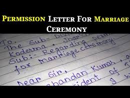 Can one suggest sample format for this email. Permission Letter For Marriage Ceremony Write A Letter To The Sdm In English Permission Letter Youtube