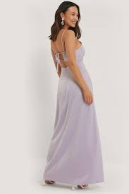 Cross Back Satin Dress Purple Na Kdlounge Com