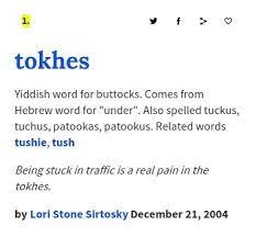 Tokhes Yiddish Words Hebrew Words Words