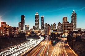 Atlanta Skyline At Dusk High Quality Wall Murals With Free Us Delivery Photowall Evaluations of atlanta wallpaper installation: atlanta skyline at dusk