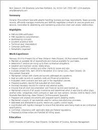 Application for a procurement officer. 1 Procurement Specialist Resume Templates Myperfectresume