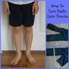 Mark on the outer hem where you want the shorts to fall. A Simple Sewing Project Changing Uniform Pants Into Uniform Shorts Mom S Plans