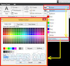 Klik garis yang akan kita ubah; Merubah Warna Objek Gambar Di Autocad