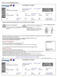 We know your travel plans can sometimes change. Malaysia Airlines Mas Sample Boarding Pass Airlines Aviation