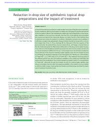 pdf reduction in drop size of ophthalmic topical drop