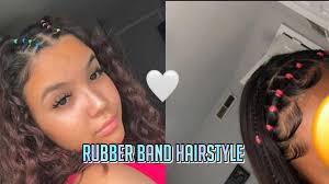 Start by parting the front of the hair from ear to ear. Rubber Band Hairstyles Rubber Band Hairstyles Hair Styles Hair Rubber Bands