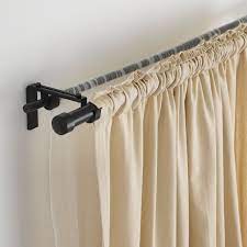 Racka Curtain Rod Black 83 152 Ikea Double Rod Curtains Diy Curtain Rods Double Curtains