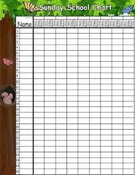 Sunday School Attendance Chart Printable Www