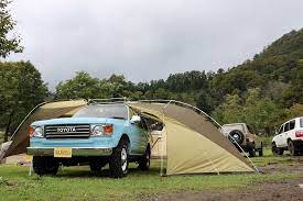 ランクル80丸目とカーサイドリビング オガワテント キャンパルジャパン toyota landcruiser80 fzj80g with ogawa キャンプ ランクル80 ランドクルーザー