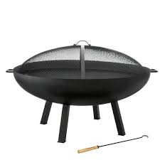 Other types of fire pits can be made using repurposed materials such as metal planters, flower pots, and even glass. Hampton Bay Windgate 40 In Dia Round Steel Wood Burning Fire Pit With Spark Guard A301002900 The Home Depot