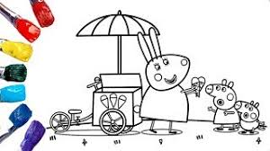 Youtube logo coloring pages fresh peppa pig coloring pages ice. Peppa Pig Coloring Pages Miss Rabbit S Day Off Ice Cream Art Colours With Colored Markers Youtube