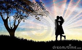 Image result for images lovers kiss sunset silhouette