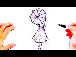 رسم بنات سهله وكيوت رسومات سهله وجميلة رسم فتاة ومظلة رسم سهل جدا youtube peace gesture peace thumb