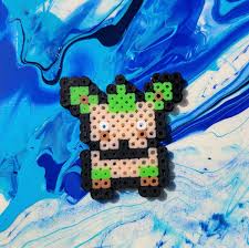 Handmade Small Perler Bead Art - Leafeon - Cute Pokemon Perler