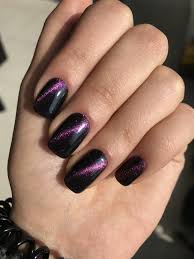 Black And Orange Cat Eye Nails Cateye Pink Nails Shellac Cat Eye Nails Nails Nail Designs
