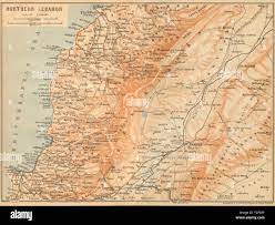 Northern Lebanon. Beirut Baalbek Ba'albek Tripoli 1912 old antique map  chart Stock Photo - Alamy