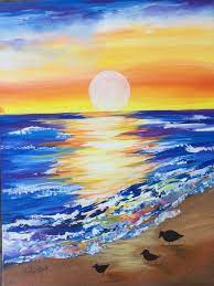 Ocean sunset is a glorious subject for watercolor painting. Riverscene Magazine Ocean Sunset