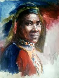 This is the painting I did referencing someone else's painting thinking it  was a photograph. That did not sit will with me so, I reworked it putting  enough of myself into the