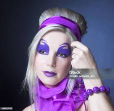 Girl In Violet Stock Photo