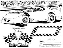 A late model car is a car which has been recently designed or manufactured, often the latest model. Late Model Coloring Page Racestar Publications