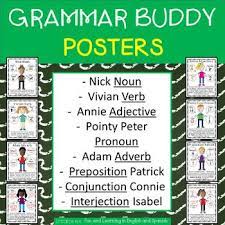 Grammar Parts Of Speech Buddy Posters Parts Of Speech Nouns Adjectives Activities