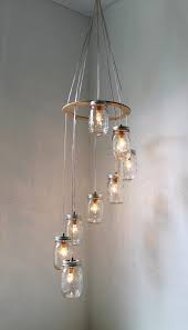 Spiral Mason Jar Chandelier Rustic Hanging Pendant Lighting Etsy