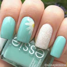 It is springtime, that means we will see vibrant colors, flowers, floral designs on nails! 15 Cute Nail Art Ideas For Spring Cute Spring Nails Nails Daisy Nail Art