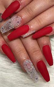 45 Hottest Red Long Acrylic Coffin Nails Designs You Need To Know Cute Hostess For Modern Women Red Nail Designs Red Nails Glitter Long Acrylic Nails Coffin