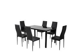 Be the host with the most when you take your seat in an ethan allen host chair. 7pc Indoor Dining Table And Chairs Dinner Set Glass Leather Kitchen Black Matt Blatt