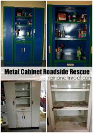 Old metal file cabinet turned into trash bin holder. Metal Cabinet Makeover Roadside Rescue