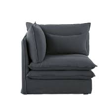 Toutes les caractéristiques qui ont rendu notre revêtement toucher lin si populaire, se retrouvent dans la gamme sowden. Angle De Canape En Lin Gris Anthracite Pompei Maisons Du Monde