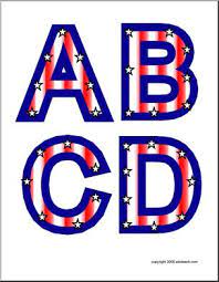 We've left one banner flag blank so you can customize the banner however you need it. Alphabet Letter Patterns Patriotic Theme A L Color Abcteach