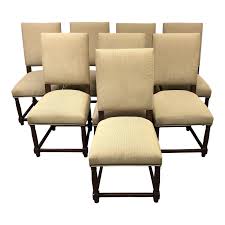 Ashley furniture dining room table and 8 upholstered chairs. Restoration Hardware Empire Parsons Upholstered Side Chairs Set Of 8 Original Price 2 800 Design Plus Gallery