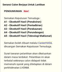 Application from lhdnm officers in service (permanent and contract) must be made through spi online internal application application from lhdnm officers (including those who are serving government sector) and temporary lhdnm officers must be made through careerhasil Friends Of Hasil Admin Dengar Senarai Lantikan Dah Boleh Disemak Melalui Https Career Hasil Gov My Tahniah Kepada Yg Berjaya Menjadi Sebahagian Daripada Warga Lhdnm Facebook