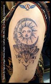 Sun Moon Flower Lotus With Jewelry Tattoo Design Suntattoo Moontattoo Lotustattoo Flowertattoo Lotustat Jewelry Tattoo Designs Tattoo Work Jewelry Tattoo