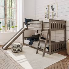 Low bunk beds for kids and toddlers, wood bunk beds no box spring needed (white twin bunk beds with slide). Kids Beds With Slides You Ll Love In 2021 Wayfair