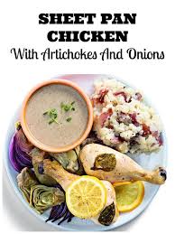 Sheet Pan Dinner Recipe Chicken Drumsticks With Artichokes And Onions Recipe In 2020 Sheet Pan Dinners Recipes Recipes Best Chicken Recipes