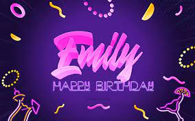 Our original happy birthday gifs is the perfect way to let someone know you care and that you are thinking of them on their special day. Download Wallpapers Happy Birthday Emily 4k Purple Party Background Emily Creative Art Happy Emily Birthday Emily Name Emily Birthday Birthday Party Background For Desktop Free Pictures For Desktop Free