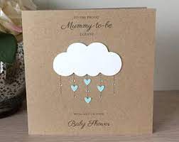 Use circle punches for the head and pregnant stomach. Baby Shower Card Etsy