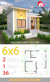 Gallery of kerala home design, floor plans, elevations, interiors designs and other house related products. House Plans 6x6 With One Bedrooms Flat Roof House Plans 3d In 2020 Flat Roof House House Plans One Bedroom House Plans
