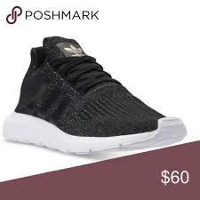 Black Adidas Shoes With Gold Adidas Swift Run Casual Sneakers Black Gold Casual Sneakers Gold Adidas Sneakers